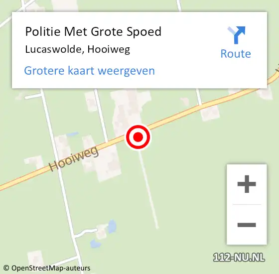 Locatie op kaart van de 112 melding: Politie Met Grote Spoed Naar Lucaswolde, Hooiweg op 5 augustus 2021 12:12