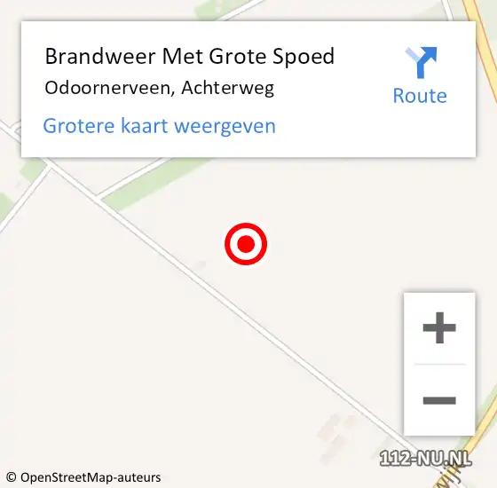 Locatie op kaart van de 112 melding: Brandweer Met Grote Spoed Naar Odoornerveen, Achterweg op 5 augustus 2021 12:22