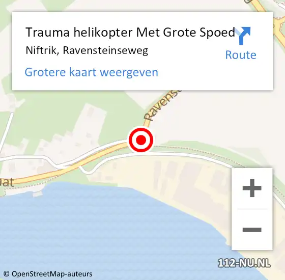 Locatie op kaart van de 112 melding: Trauma helikopter Met Grote Spoed Naar Niftrik, Ravensteinseweg op 5 augustus 2021 13:37