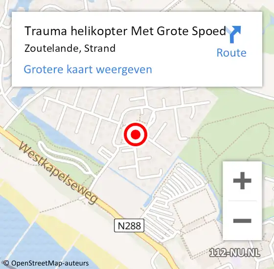 Locatie op kaart van de 112 melding: Trauma helikopter Met Grote Spoed Naar Zoutelande, Strand op 5 augustus 2021 13:54