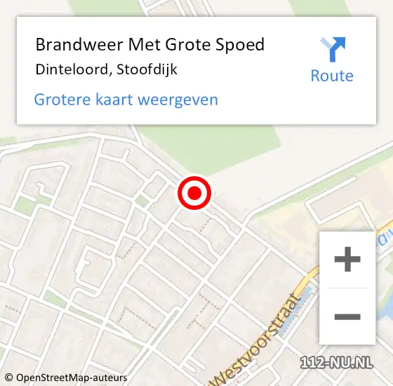 Locatie op kaart van de 112 melding: Brandweer Met Grote Spoed Naar Dinteloord, Stoofdijk op 5 augustus 2021 18:28