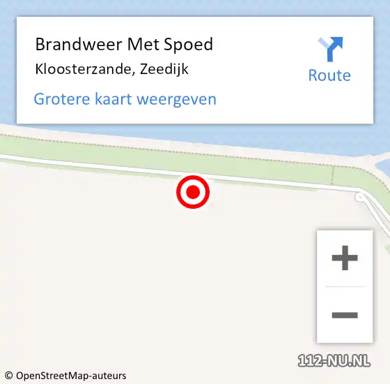Locatie op kaart van de 112 melding: Brandweer Met Spoed Naar Kloosterzande, Zeedijk op 5 augustus 2021 19:17
