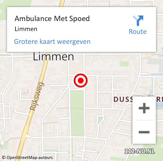 Locatie op kaart van de 112 melding: Ambulance Met Spoed Naar Limmen op 6 augustus 2021 01:34