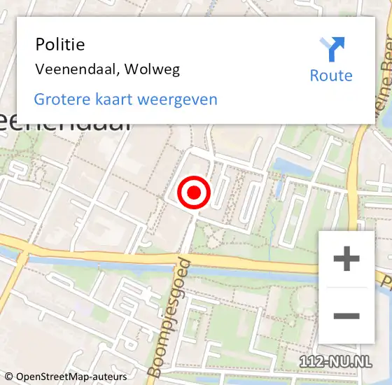 Locatie op kaart van de 112 melding: Politie Veenendaal, Wolweg op 6 augustus 2021 10:35