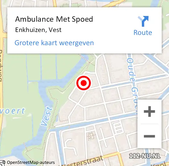 Locatie op kaart van de 112 melding: Ambulance Met Spoed Naar Enkhuizen, Vest op 6 augustus 2021 12:24