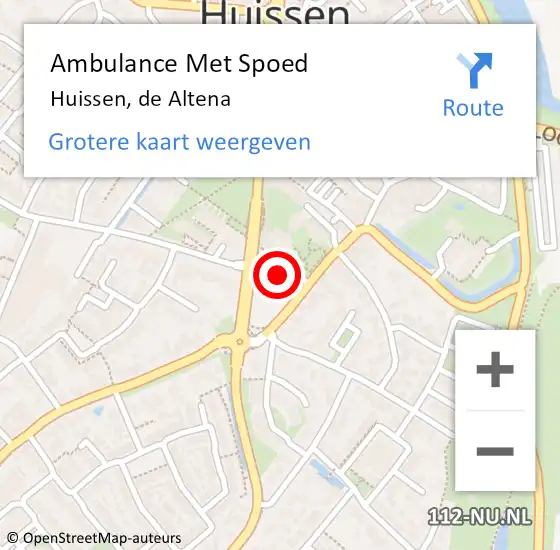Locatie op kaart van de 112 melding: Ambulance Met Spoed Naar Huissen, de Altena op 6 augustus 2021 17:23