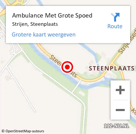 Locatie op kaart van de 112 melding: Ambulance Met Grote Spoed Naar Strijen, Steenplaats op 6 augustus 2021 18:16