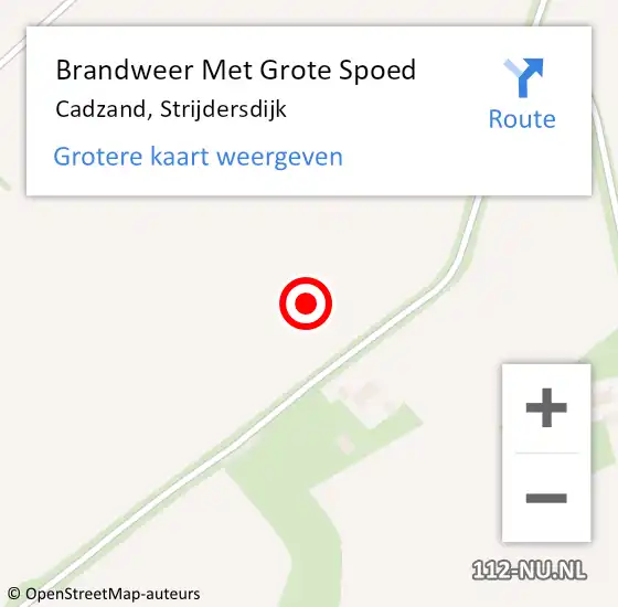 Locatie op kaart van de 112 melding: Brandweer Met Grote Spoed Naar Cadzand, Strijdersdijk op 7 augustus 2021 15:35