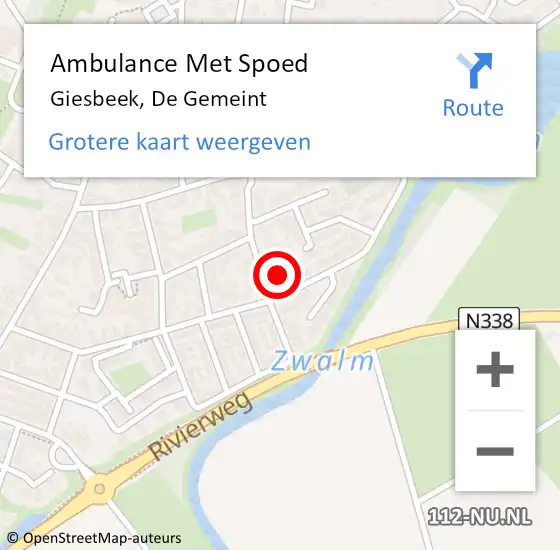 Locatie op kaart van de 112 melding: Ambulance Met Spoed Naar Giesbeek, De Gemeint op 7 augustus 2021 15:42