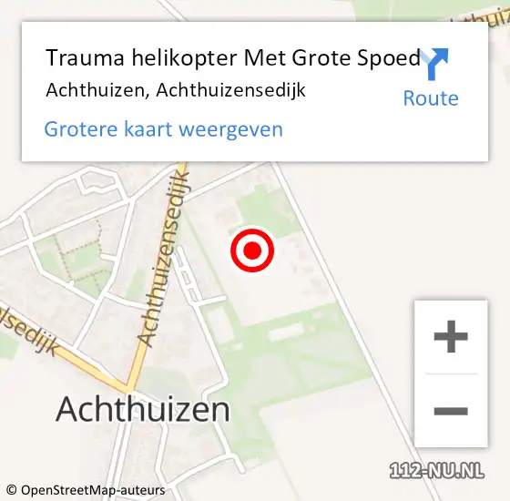 Locatie op kaart van de 112 melding: Trauma helikopter Met Grote Spoed Naar Achthuizen, Achthuizensedijk op 8 augustus 2021 03:53
