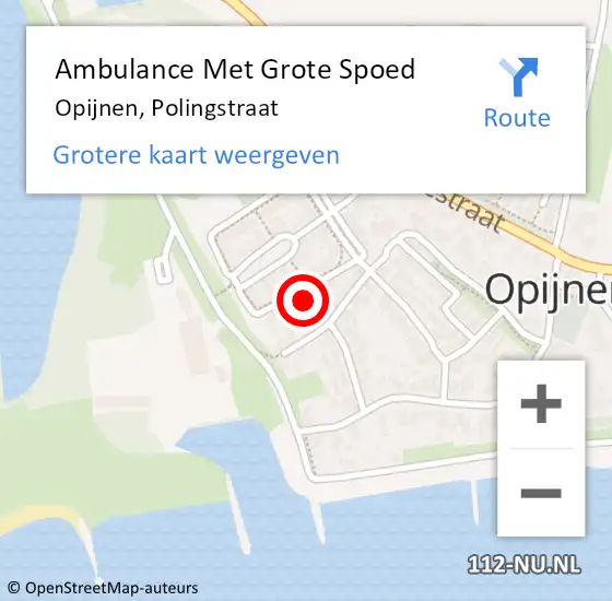 Locatie op kaart van de 112 melding: Ambulance Met Grote Spoed Naar Opijnen, Polingstraat op 8 augustus 2021 09:35