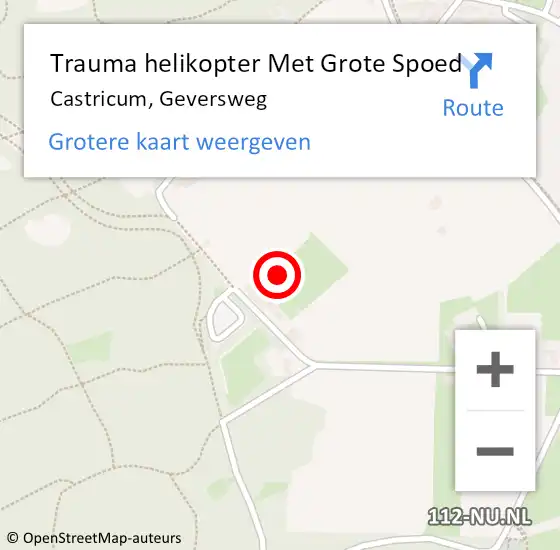 Locatie op kaart van de 112 melding: Trauma helikopter Met Grote Spoed Naar Castricum, Geversweg op 8 augustus 2021 11:19