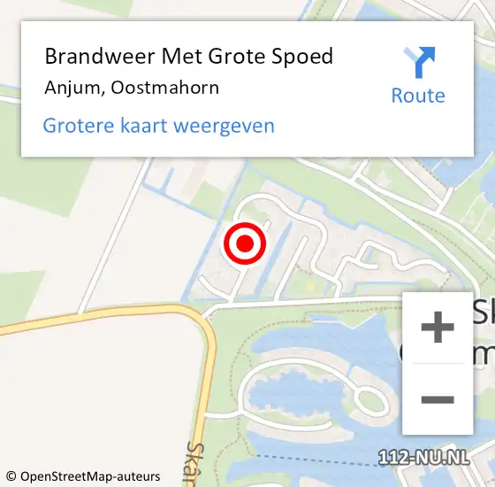 Locatie op kaart van de 112 melding: Brandweer Met Grote Spoed Naar Anjum, Oostmahorn op 8 augustus 2021 18:39