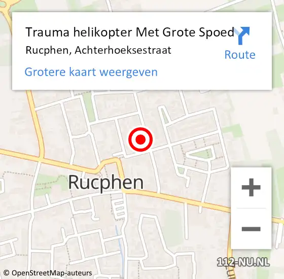 Locatie op kaart van de 112 melding: Trauma helikopter Met Grote Spoed Naar Rucphen, Achterhoeksestraat op 9 augustus 2021 17:31