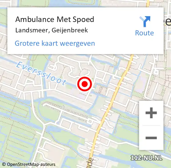 Locatie op kaart van de 112 melding: Ambulance Met Spoed Naar Landsmeer, Geijenbreek op 9 augustus 2021 20:18