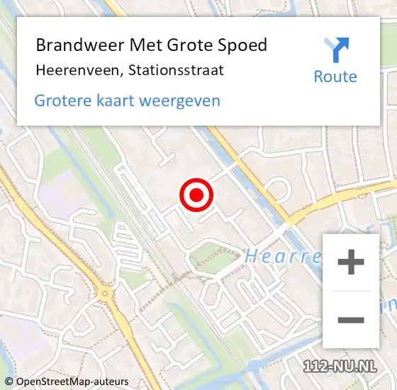 Locatie op kaart van de 112 melding: Brandweer Met Grote Spoed Naar Heerenveen, Stationsstraat op 10 augustus 2021 09:26