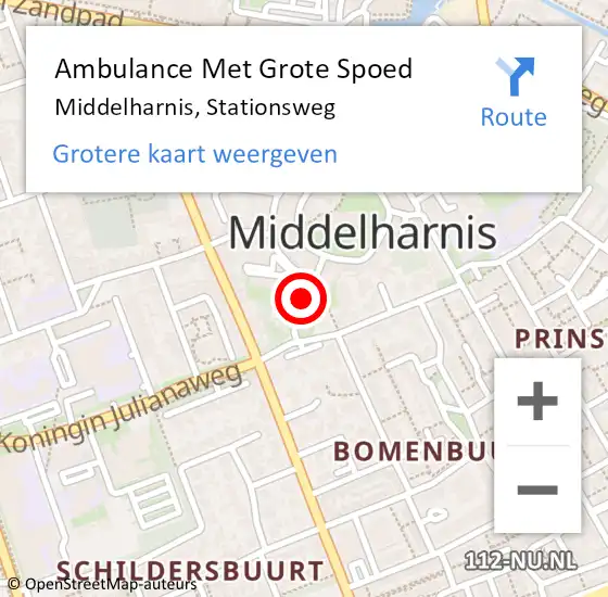 Locatie op kaart van de 112 melding: Ambulance Met Grote Spoed Naar Middelharnis, Stationsweg op 10 augustus 2021 13:17