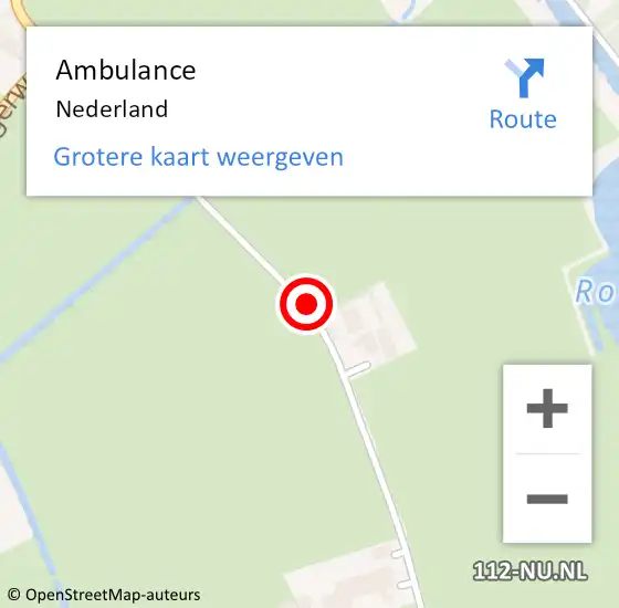 Locatie op kaart van de 112 melding: Ambulance Nederland op 10 augustus 2021 14:12