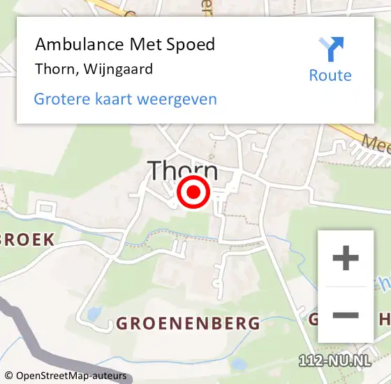Locatie op kaart van de 112 melding: Ambulance Met Spoed Naar Thorn, Wijngaard op 10 augustus 2021 19:25