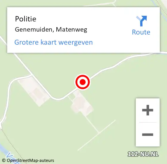 Locatie op kaart van de 112 melding: Politie Genemuiden, Matenweg op 11 augustus 2021 10:06