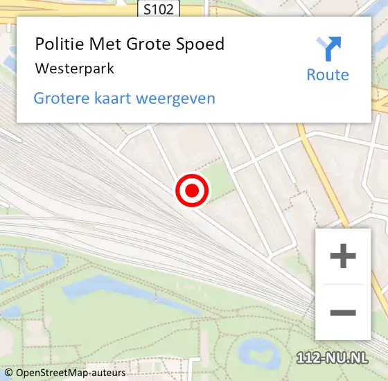 Locatie op kaart van de 112 melding: Politie Met Grote Spoed Naar Westerpark op 11 augustus 2021 13:52
