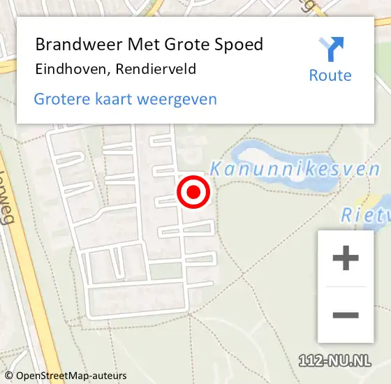 Locatie op kaart van de 112 melding: Brandweer Met Grote Spoed Naar Eindhoven, Rendierveld op 11 augustus 2021 22:53