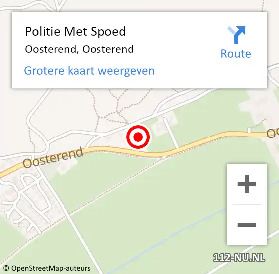 Locatie op kaart van de 112 melding: Politie Met Spoed Naar Oosterend, Oosterend op 11 augustus 2021 23:59