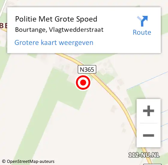 Locatie op kaart van de 112 melding: Politie Met Grote Spoed Naar Bourtange, Vlagtwedderstraat op 12 augustus 2021 01:16