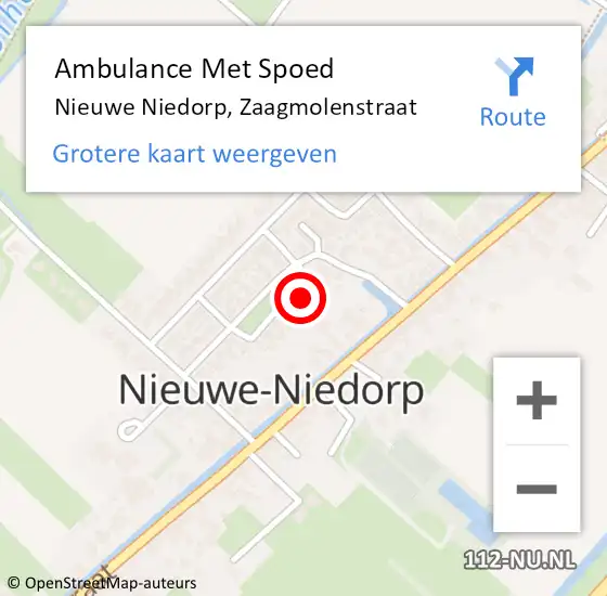 Locatie op kaart van de 112 melding: Ambulance Met Spoed Naar Nieuwe Niedorp, Zaagmolenstraat op 12 augustus 2021 04:08