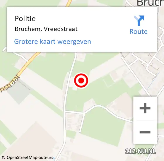 Locatie op kaart van de 112 melding: Politie Bruchem, Vreedstraat op 12 augustus 2021 13:49