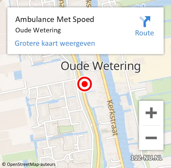 Locatie op kaart van de 112 melding: Ambulance Met Spoed Naar Oude Wetering op 12 augustus 2021 17:58