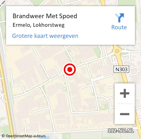 Locatie op kaart van de 112 melding: Brandweer Met Spoed Naar Ermelo, Lokhorstweg op 13 augustus 2021 07:04
