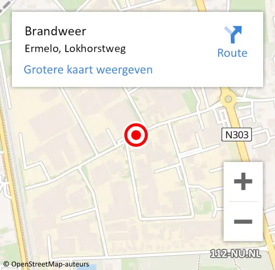 Locatie op kaart van de 112 melding: Brandweer Ermelo, Lokhorstweg op 13 augustus 2021 07:11