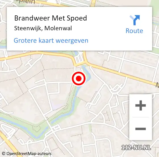 Locatie op kaart van de 112 melding: Brandweer Met Spoed Naar Steenwijk, Molenwal op 13 augustus 2021 10:50