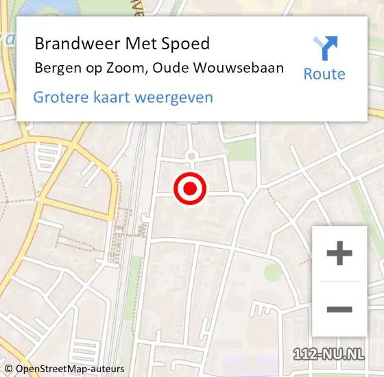 Locatie op kaart van de 112 melding: Brandweer Met Spoed Naar Bergen op Zoom, Oude Wouwsebaan op 13 augustus 2021 13:52