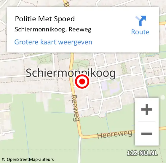 Locatie op kaart van de 112 melding: Politie Met Spoed Naar Schiermonnikoog, Reeweg op 13 augustus 2021 14:02