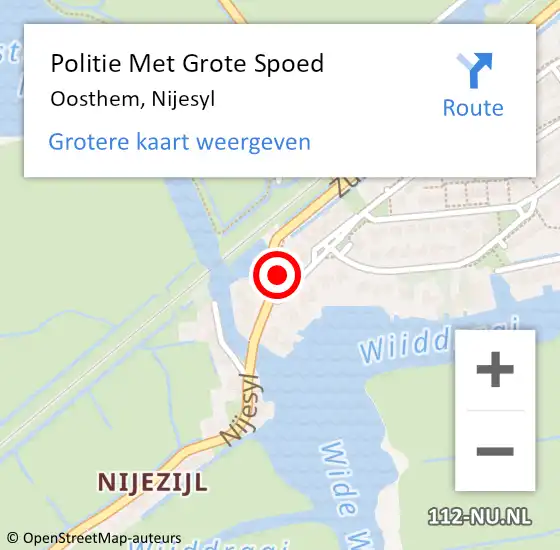 Locatie op kaart van de 112 melding: Politie Met Grote Spoed Naar Oosthem, Nijesyl op 13 augustus 2021 15:10