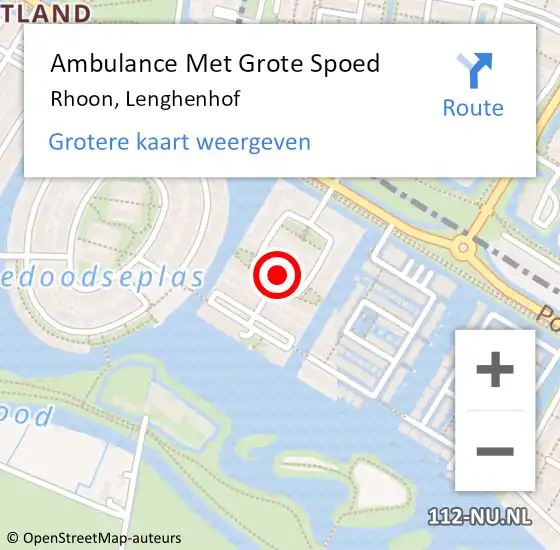 Locatie op kaart van de 112 melding: Ambulance Met Grote Spoed Naar Rhoon, Lenghenhof op 13 augustus 2021 17:26