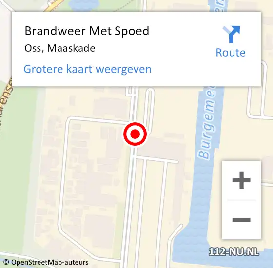 Locatie op kaart van de 112 melding: Brandweer Met Spoed Naar Oss, Maaskade op 13 augustus 2021 19:43