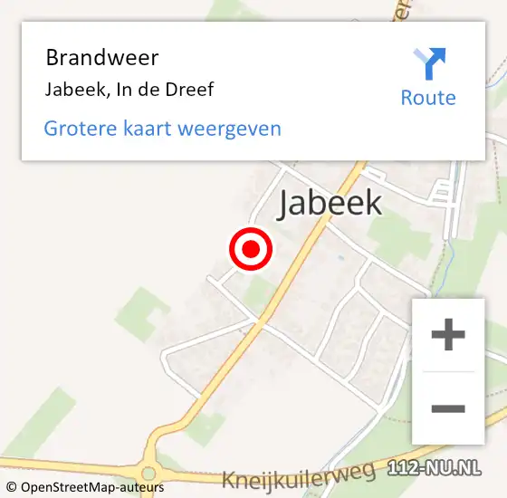 Locatie op kaart van de 112 melding: Brandweer Jabeek, In de Dreef op 19 juni 2014 16:11