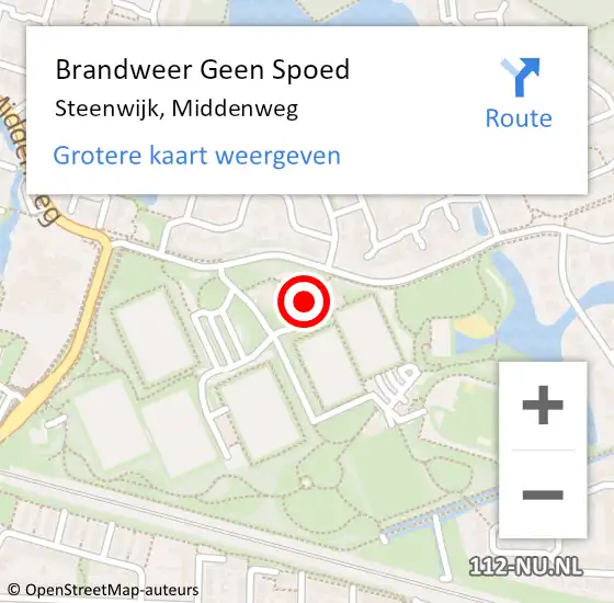 Locatie op kaart van de 112 melding: Brandweer Geen Spoed Naar Steenwijk, Middenweg op 14 augustus 2021 13:39