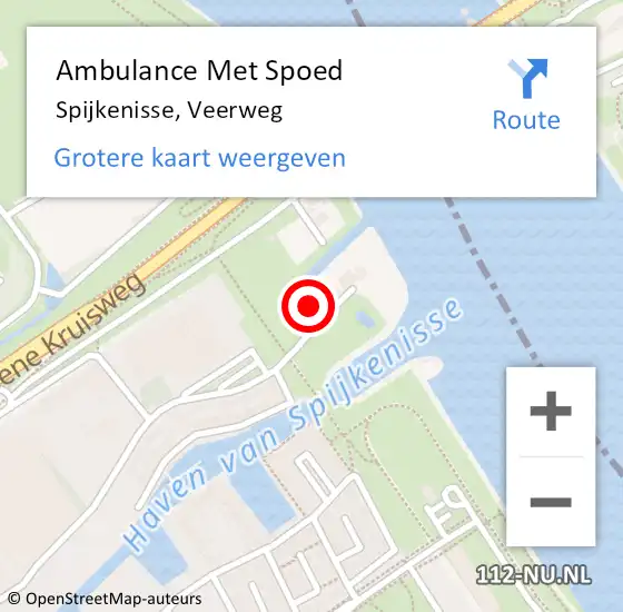 Locatie op kaart van de 112 melding: Ambulance Met Spoed Naar Spijkenisse, Veerweg op 14 augustus 2021 18:35
