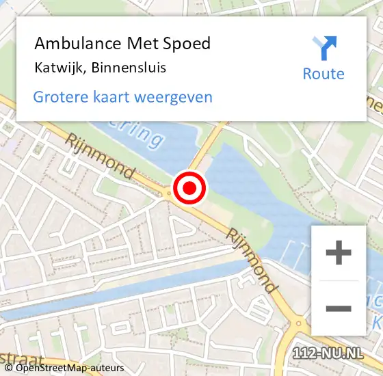 Locatie op kaart van de 112 melding: Ambulance Met Spoed Naar Katwijk, Binnensluis op 15 augustus 2021 12:58