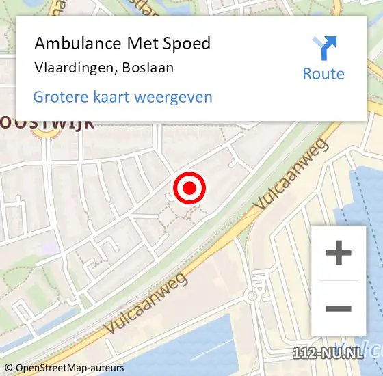 Locatie op kaart van de 112 melding: Ambulance Met Spoed Naar Vlaardingen, Boslaan op 15 augustus 2021 20:10