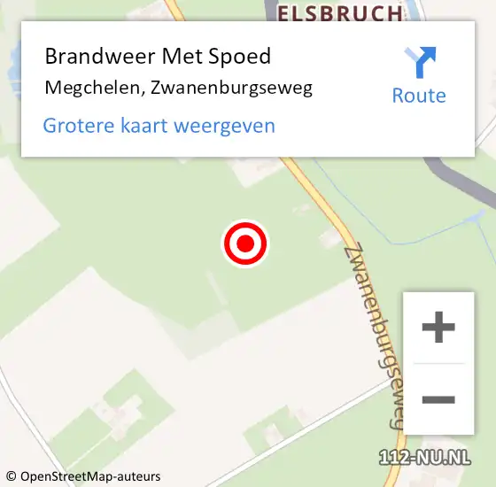 Locatie op kaart van de 112 melding: Brandweer Met Spoed Naar Megchelen, Zwanenburgseweg op 15 augustus 2021 20:27