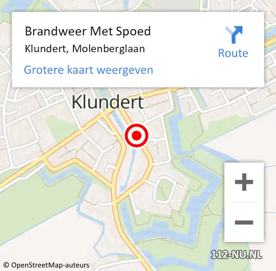 Locatie op kaart van de 112 melding: Brandweer Met Spoed Naar Klundert, Molenberglaan op 16 augustus 2021 05:16