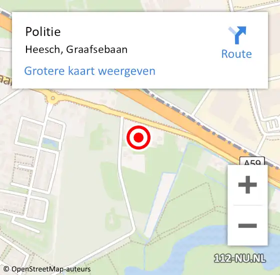 Locatie op kaart van de 112 melding: Politie Heesch, Graafsebaan op 16 augustus 2021 18:18