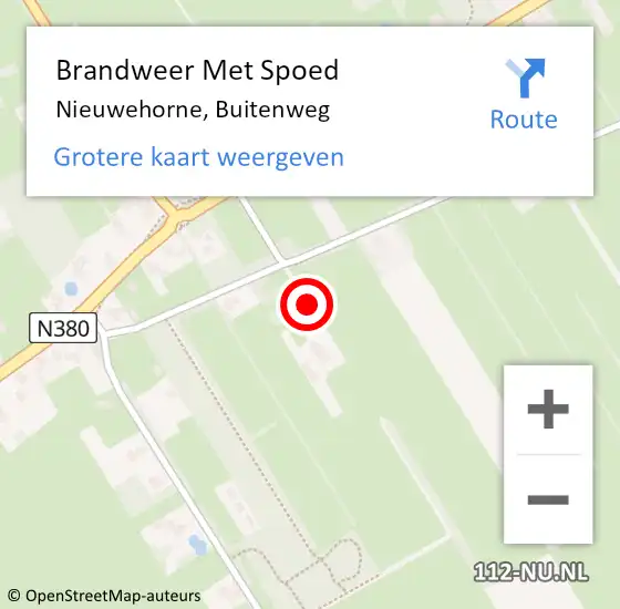 Locatie op kaart van de 112 melding: Brandweer Met Spoed Naar Nieuwehorne, Buitenweg op 16 augustus 2021 18:25