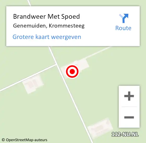 Locatie op kaart van de 112 melding: Brandweer Met Spoed Naar Genemuiden, Krommesteeg op 17 augustus 2021 05:40