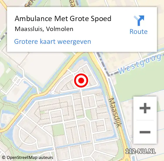 Locatie op kaart van de 112 melding: Ambulance Met Grote Spoed Naar Maassluis, Volmolen op 17 augustus 2021 07:40